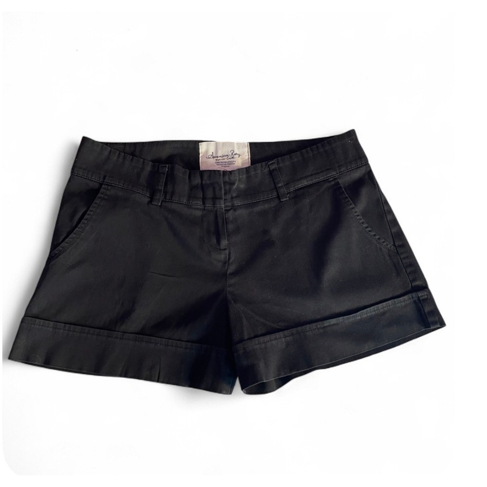 American Rag Cie Black Cuffed Chino Shorts Size S Stretch Cotton Casual Summer
